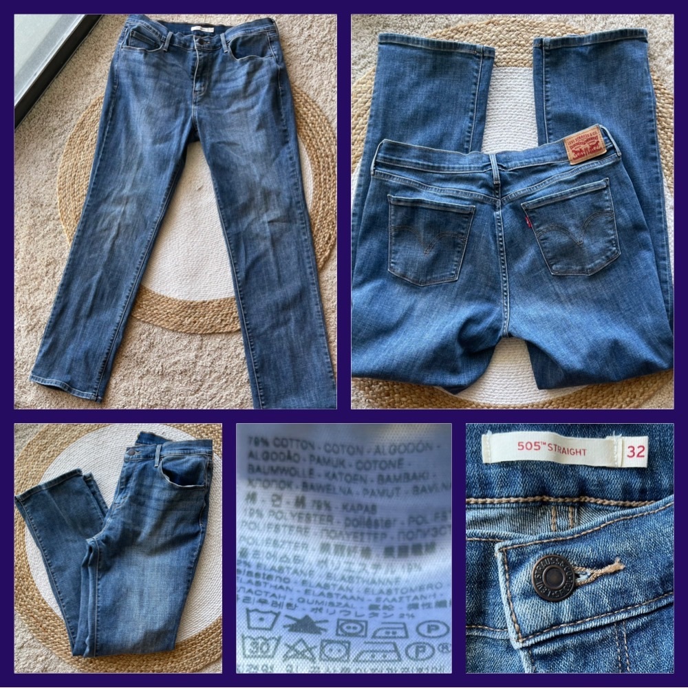 Levi's 505 5pkt straight leg jeans-32 - Picture 4 of 12